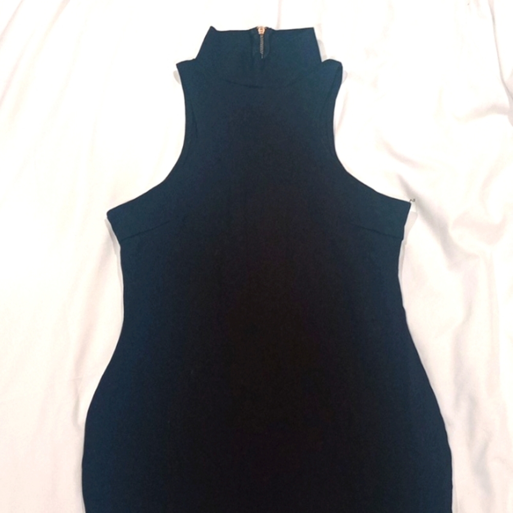 Black high neck sleeveless Windsor dress